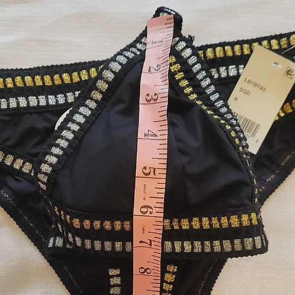 La Blanca Black Swimsuit with Gold Trim - Picture 12 of 13